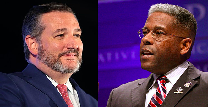 U.S. Sen. Ted Cruz (left) and Texas Republican Party Chair Allen West - WIKIMEDIA COMMONS / GAGE SKIDMORE