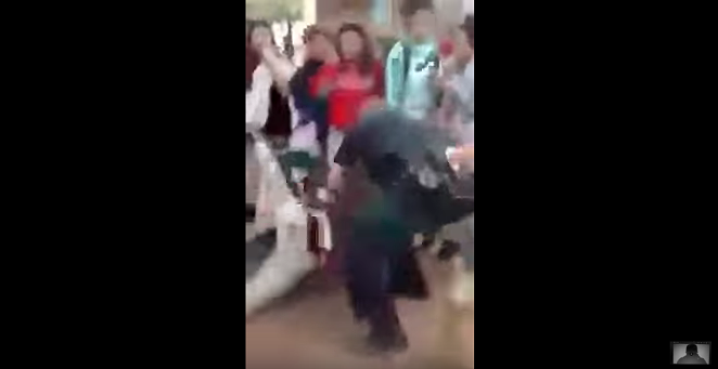 Screenshot of the video showing an SAISD video slam a girl to the ground. - YOUTUBE SCREENSHOT/GHOST-0