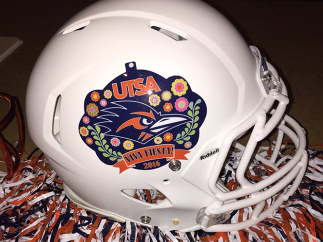 Added bonus: This is one of the coolest helmets ever known to man. - University of Texas at San Antonio athletic department