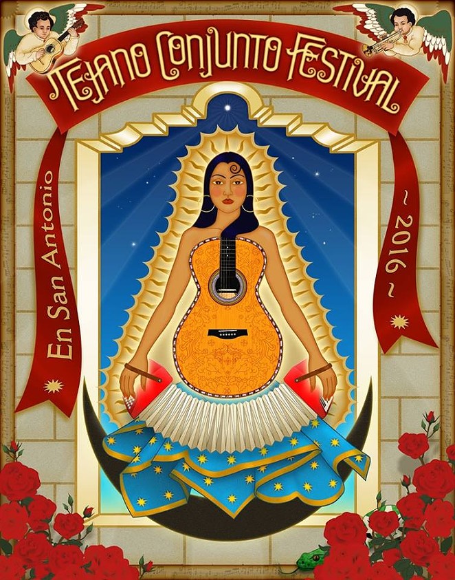 Official 35 Annual Tejano Conjunto Festival poster - ART BY THERESE SPINA