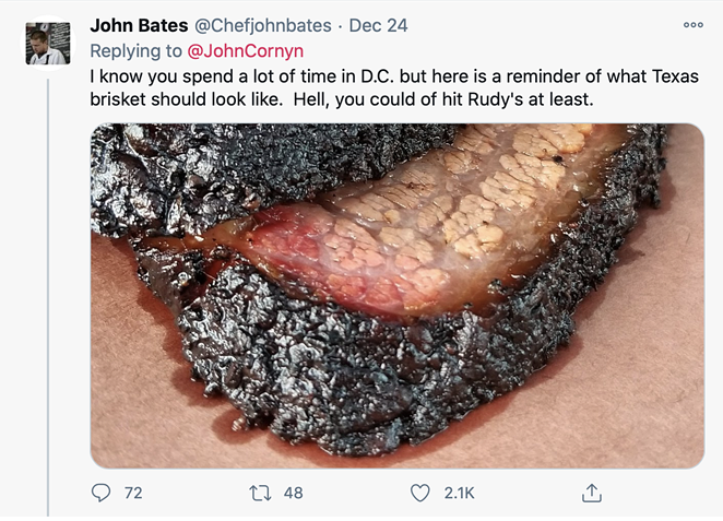 Texas Sen. John Cornyn tweeted a pic of this sad Christmas brisket and folks are roasting him for it (3)