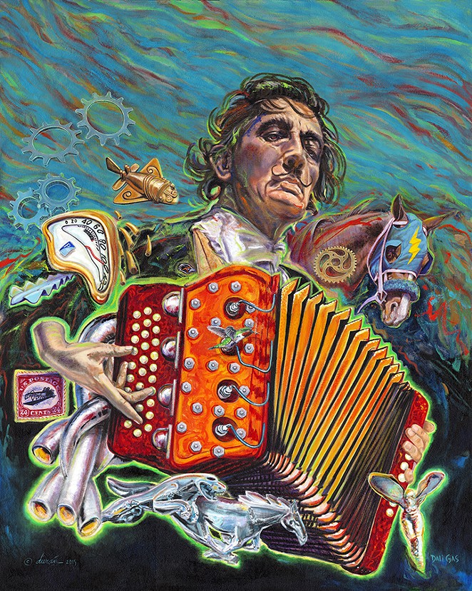 Local Painter Gilbert Durán's Surrealist Tribute to Conjunto Icon Flaco Jiménez