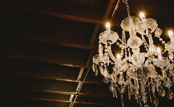 The chandeliers now installed at 1011 Avenue B, somewhat reminiscent of San Francisco's Fillmore. - COURTESY