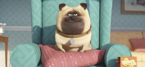 Mel (Bobby Moynihan) finds a relaxing place to guard his home in The Secret Life of Pets. - ILLUMINATION ENTERTAINMENT