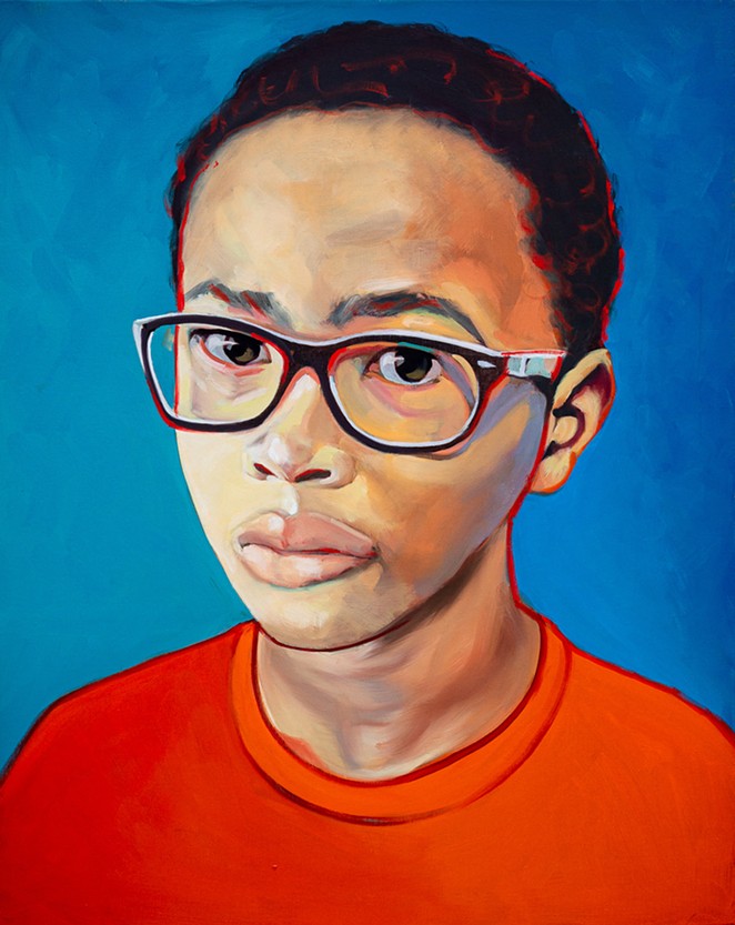 The documentary is paired with an exhibition of portraits painted of the film's participants, including Robert Melvin II, pictured above. - COURTESY OF LIVING IN MY SKIN
