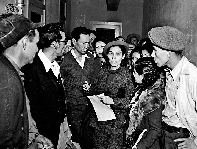 Labor organizer Emma Tenayuca (center) was one of the many San Antonians involved in the Mexican American civil rights struggle. - ANNE LEWIS