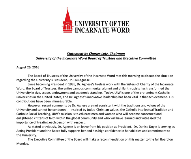 UIW Put President on "Medical Leave" After Weird Comments About Black, Native American Students' Skin Color