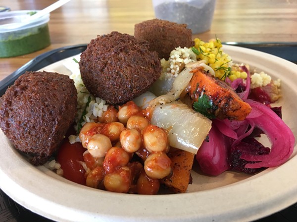 The plate with Spicy Red falafel - ERIN WINCH