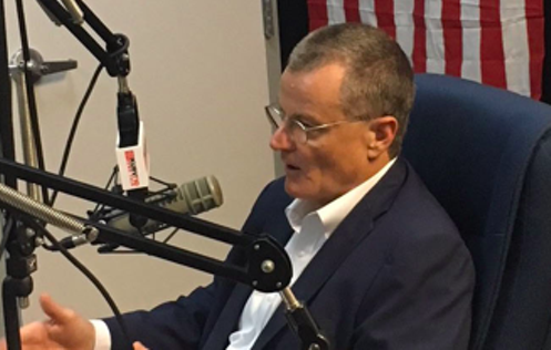 ERCOT CEO Bill Magness speaks about the power grid during an appearance at radio station KURV. - TWITTER / @ERCOT_ISO
