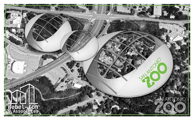 A mock rendering of the zoo's faux bio-dome plan. - Courtesy of the San Antonio Zoo