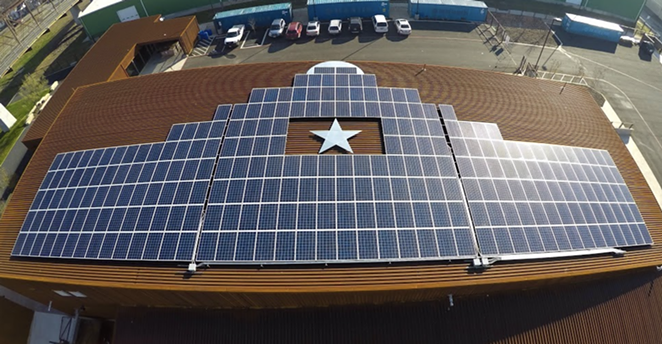 Alamo Beer Company's solar panel installation powers the brewery. - PHOTO COURTESY ALAMO BEER COMPANY