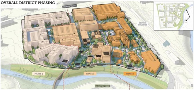 The Lone Star redevelopment is shown in phases. Courtesy Midway and GrayStreet Partners