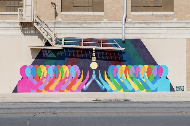 San Antonio artist Suzy González's Touch is part of Centro SA's Art Everywhere initiative. - Instagram / centrosanantonio