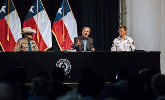 Gov. Greg Abbott speaks during a press conference in Del Rio announcing his plans for a border wall. - TEXAS GOVERNOR'S OFFICE