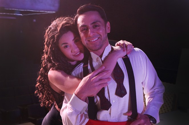 Jillian Sainz and Miguel Ochoa as Gloria and Emilio Estefan in the Woodlawn Theatre's production of On Your Feet! - Courtesy of Woodlawn Theatre