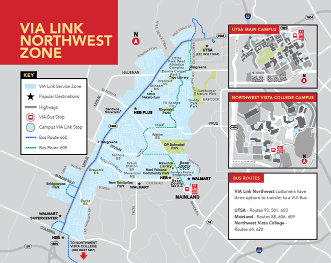 A map of the new VIA Link Northwest Zone. - VIA METROPOLITAN TRANSIT
