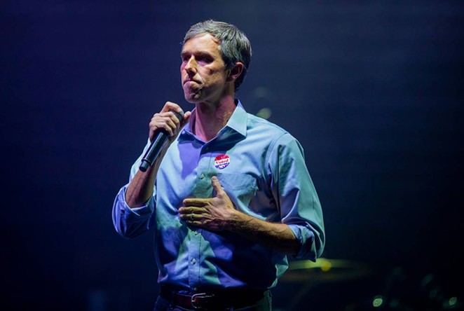 Beto O’Rourke spoke to supporters in El Paso in November 2018 after losing to U.S. Sen. Ted Cruz in the midterm elections. - TEXAS TRIBUNE / IVAN PIERRE AGUIRRE
