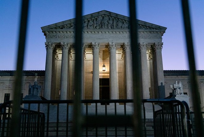 Barriers surround the Supreme Court ahead of planned demonstrations regarding abortion in Texas in Washington, D.C., on Nov. 1, 2021. - Texas Tribune /  Eric Lee