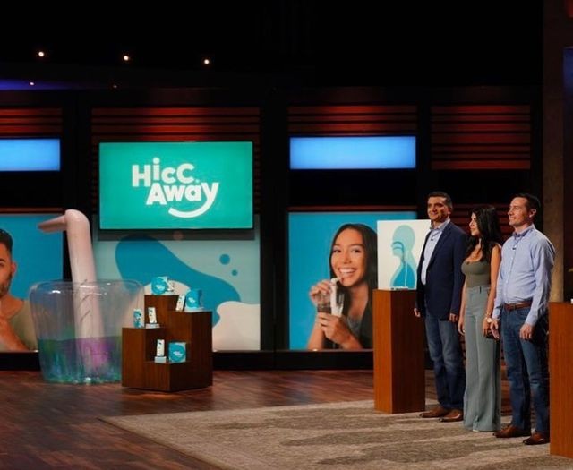 Dr. Ali Seifi (left) and his business partners appear on ABC's Shark Tank to pitch their product. - Facebook / HiccAway