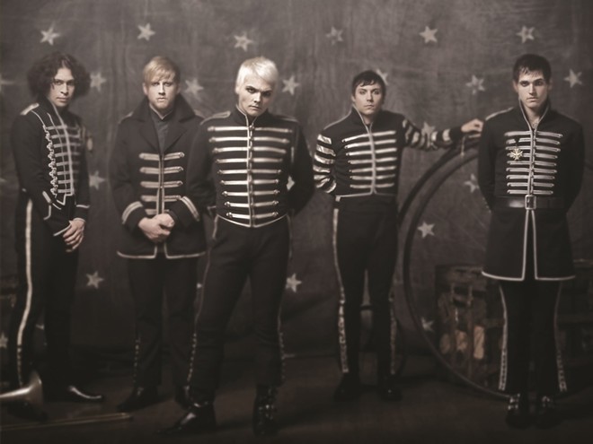My Chemical romance, pictured here in a publicity photo from its album The Black Parade, will perform in San Antonio as part of its reunion tour. - COURTESY PHOTO / MY CHEMICAL ROMANCE