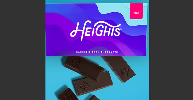 Each square in a package of The Heights Dark Chocolate contains a 5-milligram dose of THC. - COURTESY PHOTO / GOODBLEND TEXAS