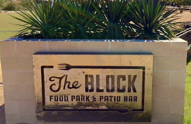 The entrance of UTSA-area food truck park and bar The Block SA. - FACEBOOK / THE BLOCK SA
