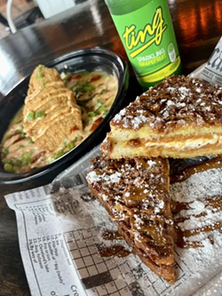 The Jerk Shack's new brunch menu creatures French toast and catfish and grits. - PHOTO COURTESY THE JERK SHACK