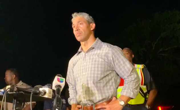 Mayor Ron Nirenberg and other city officials take questions about the migrant deaths during a Monday night press briefing. - Facebook Screen Capture / San Antonio Police Department