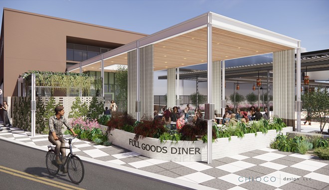 Full Goods Diner will open in the space that formerly housed Green Vegetarian Cuisine. - Photo Courtesy Chioco Design