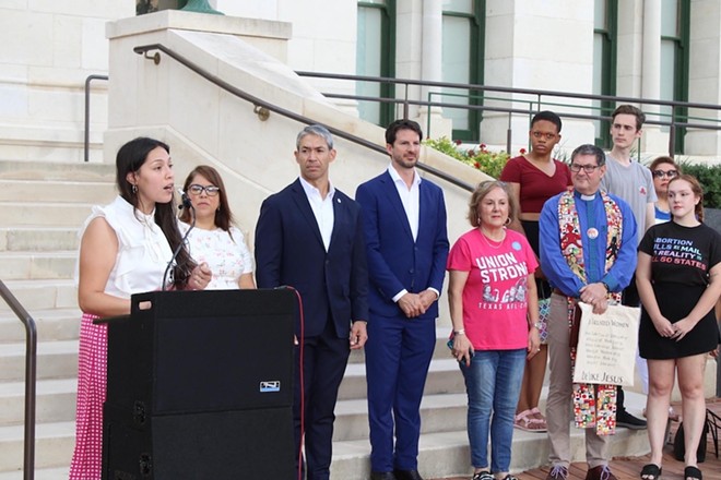 District 5 Councilwoman Teri Castillo speaks at a press conference announcing the proposed council resolution supporting abortion access. - Courtesy Photo / District 5 Council Office