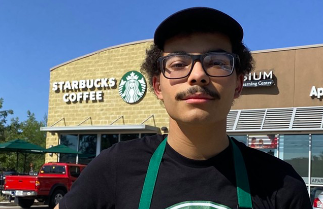 Starbucks barista Parker Davis said he felt compelled to unionize his store after a coworker was injured on the job. - Sanford Nowlin