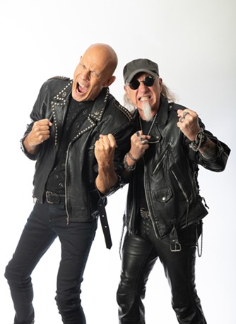 Wolf Hoffmann (left) poses with singer Mark Tornillo, whom he credits with convincing him to relaunch Accept around 2010. - Courtesy Photo / Accept