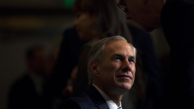 Greg Abbott after a Houston press conference in 2017