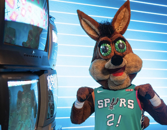 The San Antonio Spurs Coyote sports the new City Edition jersey. - Twitter / @SpursCoyote