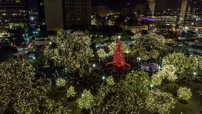 The website includes details on several holiday tree lightings. - Courtesy Photo / Centro San Antonio