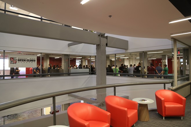 Employees meet inside Rackspace's corporate headquarters. - Courtesy Photo / Rackspace