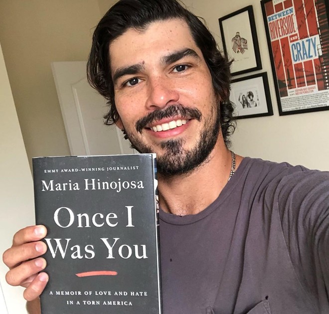 McAllen-born actor Raul Castillo shows off an autographed copy of journalist and writer Maria Hinojosa's latest book. - Instagram / raulcastillo