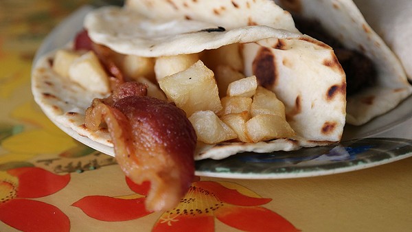 The potato and bacon at El Jaral, 5140 Roosevelt Ave. - Ben Olivo / Instagram.com/tacoist