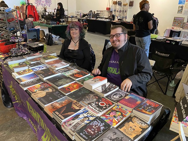 Horror author Max Booth III (right) runs the small press Ghoulish Books with fellow scribe Lori Michelle. - Sanford Nowlin
