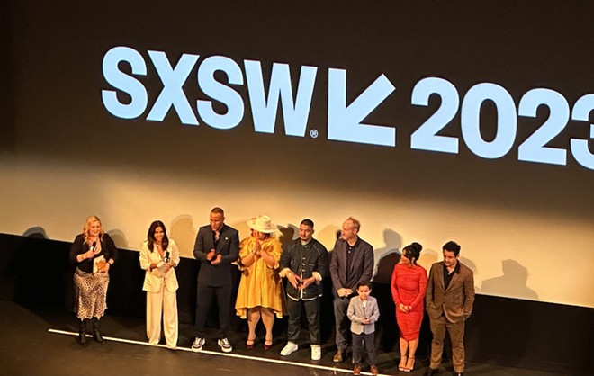 The director and cast of "Flamin' Hot at the films world premier at South by Southwest in Austin on March 11. - Michael Karlis