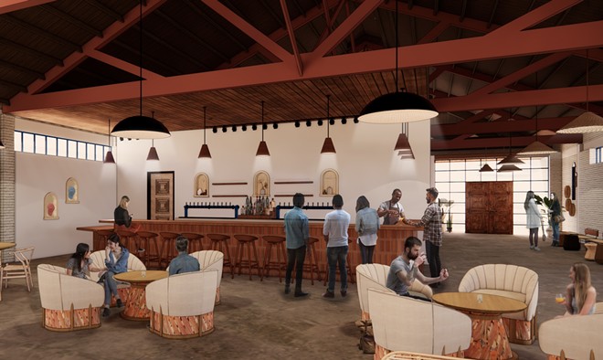 Idle Beer Hall will blend historical and industrial elements with earthy features. - Courtesy Photo / Studio 8