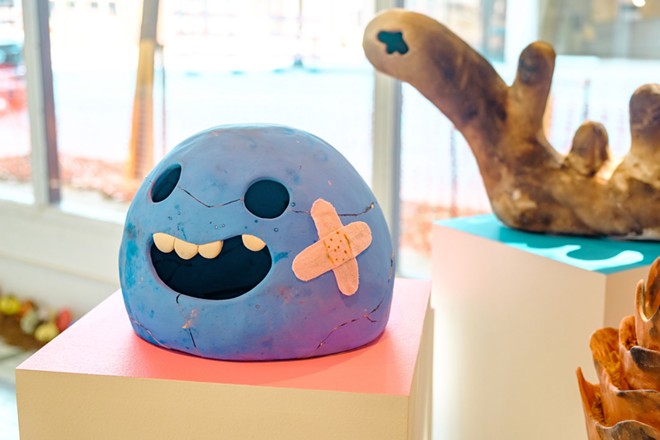 Michael Guerra Foerster's "Floops" are smiling creatures partly inspired by the cartoons of his youth - Chris Mills, courtesy of Artpace San Antonio