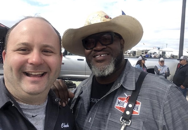 Blount (left) poses with Iowa barbecue legend Big Mo Cason. - Facebook / Chuck Blount