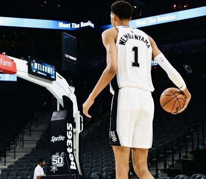 No. 1 NBA draft pick Victor Wembanyama scored 27 points, grabbed 12 rebounds and had three blocks in Sunday's matchup against the Portland Trailblazers. - Instagram / spurs