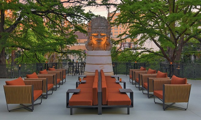 The Aztec Theatre’s new terrace lounge. - Instagram / theaztectheatre