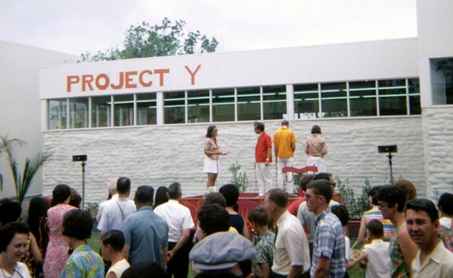 A "happening" takes place onstage at Project Y during Hemisfair ’68, San Antonio’s World’s Fair. - Bill Cotter