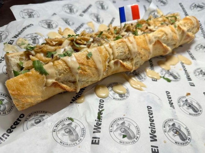 The Wembynaso features an all-beef frank tucked inside an 18-inch French baguette. - Instagram / @el_weinecero