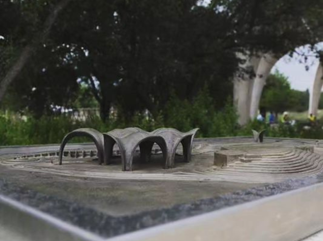 A 3D model of Confluence Park has been stolen from its pedestal. - Facebook / San Antonio River Foundation