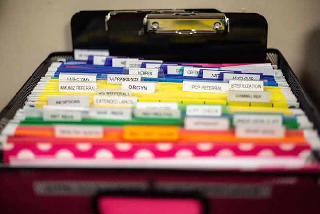 Files at an Austin Planned Parenthood show a range of medical services provided. - Texas Tribune / Montinique Monroe