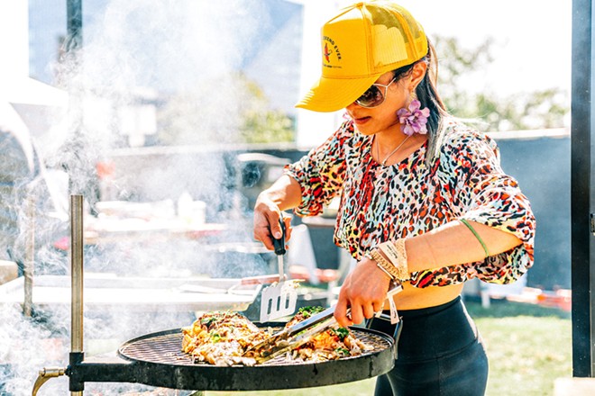 Kristina Zhao of DASHI Sichuan Kitchen + Bar participated in last year's Fire Pit portion of the fest. - Dusana Risovic for Austin Food and Wine